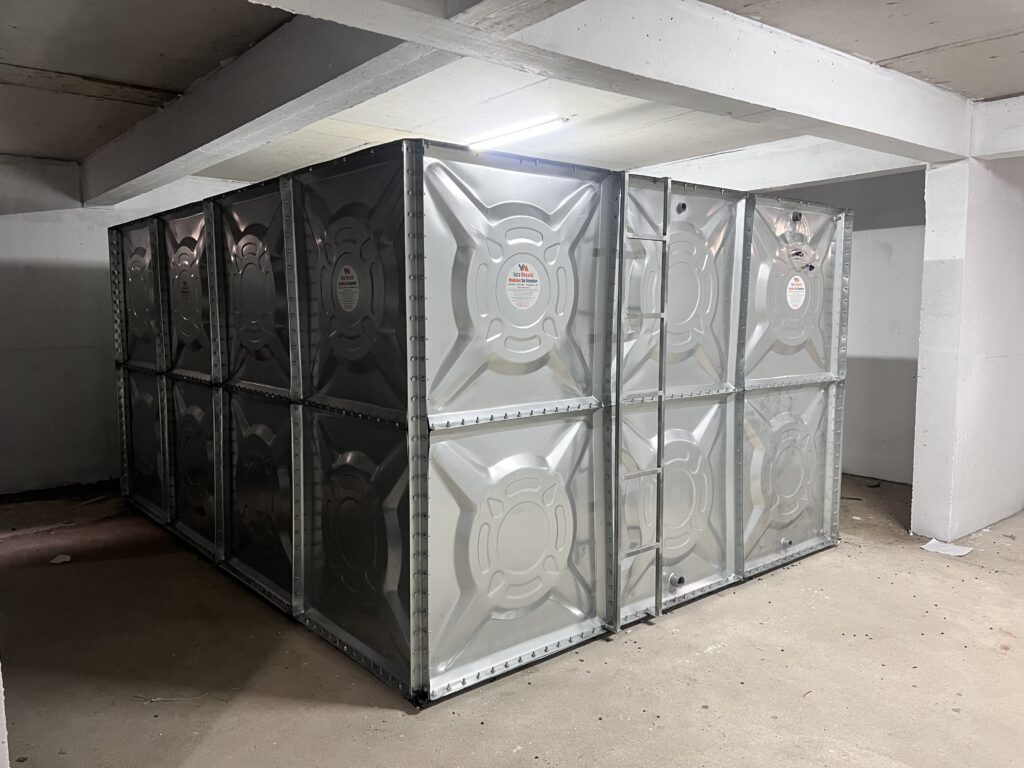 Galvaniz modüler su deposu dış cephe görünümü